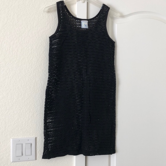 Baja Blue Black Swim Loose Knit Cover Up SZ Small - Picture 4 of 5